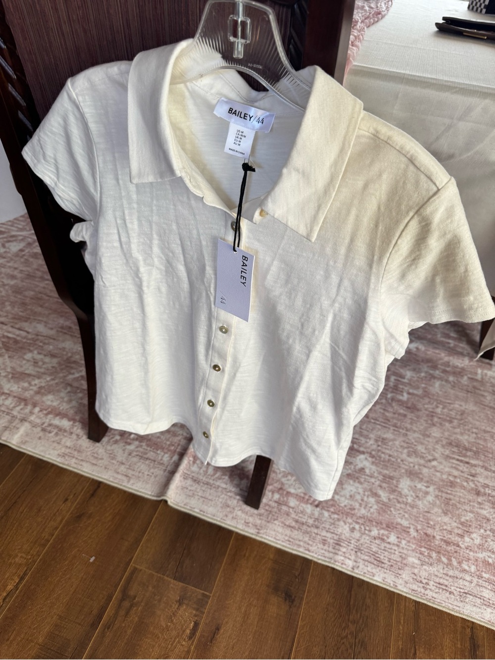 Bailey 44 Short-Sleeve Button-Down Shirt in Cream - Picture 7 of 8